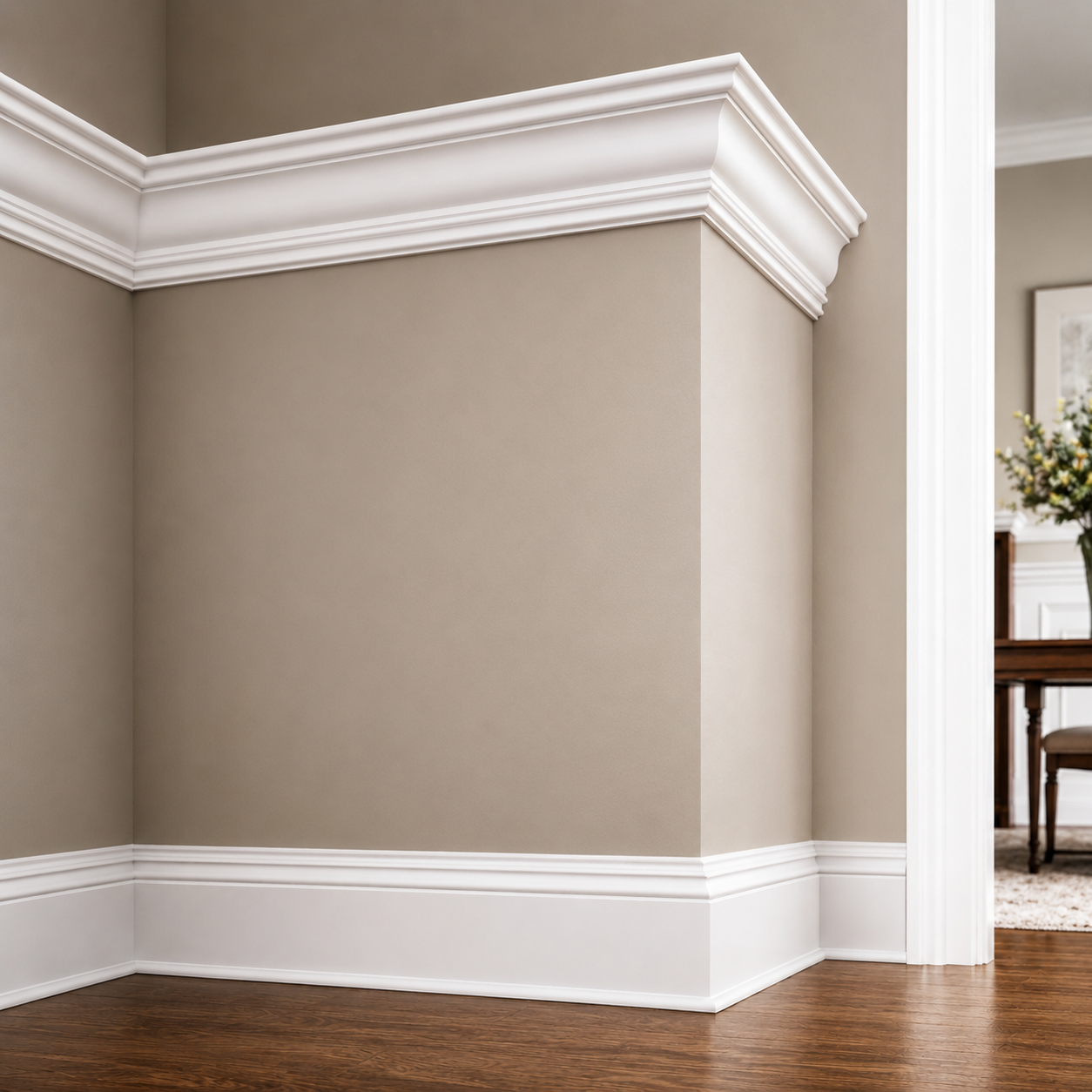 crown molding & baseboards